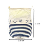 Sailor Anchor Stripes (Blue & White) Laundry Basket