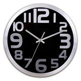 Aluminium Bold Block Digits Wall Clock (Black)