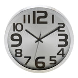 Aluminium Bold Block Digits Wall Clock (Silver)