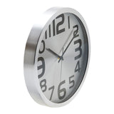 Aluminium Bold Block Digits Wall Clock (Silver)