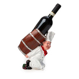 Foodie Chef Figurine Resin Bottle Holder Set (Barrel on Back)