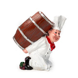 Foodie Chef Figurine Resin Bottle Holder Set (Barrel on Back)