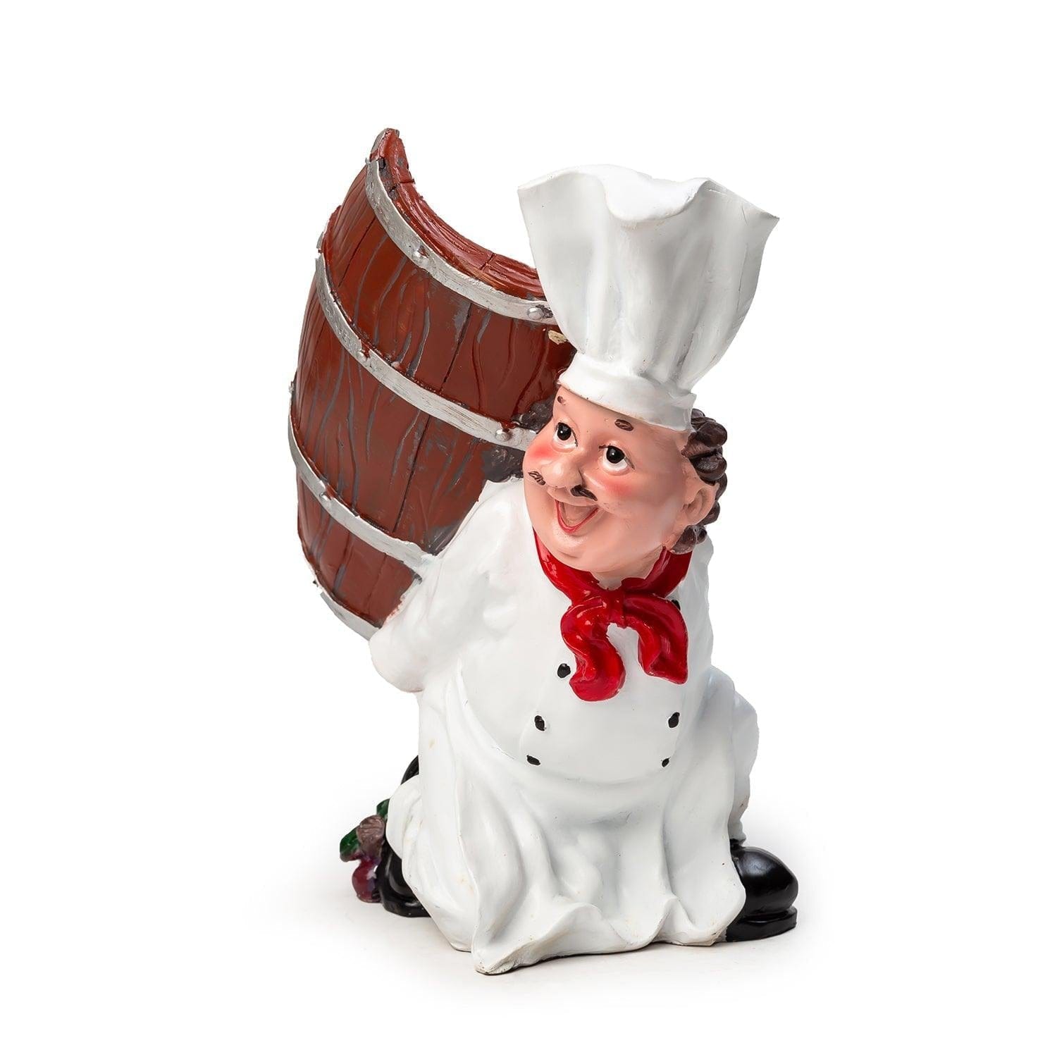 Foodie Chef Figurine Resin Bottle Holder Set (Barrel on Back)