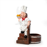 Foodie Chef Figurine Resin Bottle Holder Set (Step Down)