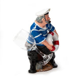 Nautical Sailor Figurine Resin Bottle Holder Set (Rescue Ring - Blue Shirt)