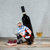 Nautical Sailor Figurine Resin Bottle Holder Set (Rescue Ring - White Shirt)