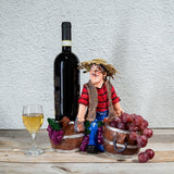 Nautical Sailor Figurine with 2 Baskets Bottles Holders with 1 Wine Glass Set (On Holidays)