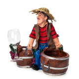 Nautical Sailor Figurine with 2 Baskets Bottles Holders with 1 Wine Glass Set (On Holidays)