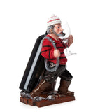 Nautical Winter Sailor Figurine Resin Bottle Holder with 1 Wine Glass Set (Red Shirt)