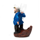 Nautical Sailor Figurine Resin Bottle Holder with 1 Glass Set (Blue Coat)