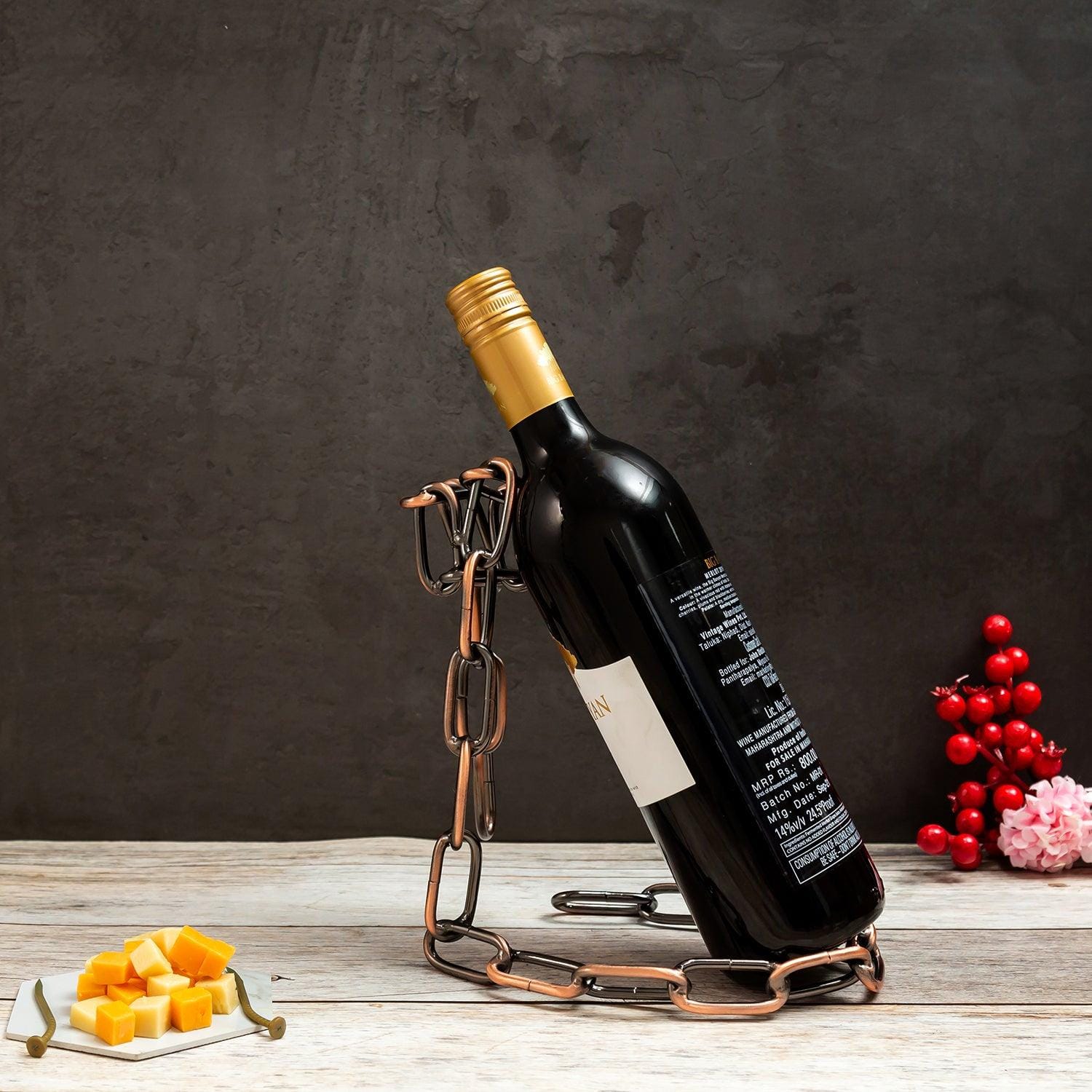 Bronze Chains Elegant Rust-Free Wine Bottle Holder