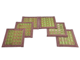 Natural Bamboo Coaster (Brown & Green) (Pack of 6)