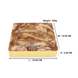 Designer Dark Emprador Brown Marble Tile 6 Coaster Set with Holder (Square)