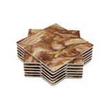 Designer Dark Emprador Brown Marble Tile 12 Coaster Set (Square)