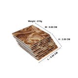 Designer Dark Emprador Brown Marble Tile 12 Coaster Set (Square)