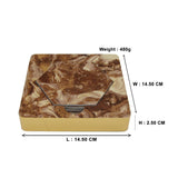 Designer Dark Emprador Brown Marble Tile 6 Coaster Set with Holder (Hexagon)
