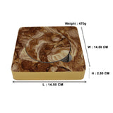 Designer Dark Emprador Brown Marble Tile 6 Coaster Set with Holder (Round)