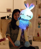 Illuminating 7 Color LED Light Bunny Plush Pillow (Blue)