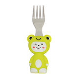 Funky Kids Cutlery Set - Kitty Cat (Green) (2 Piece Set)