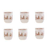 Chariot Beige Ceramic Tea Pot & 6 Cups Set in Decorative Gift Box