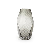 Checked Gray Glass Vase