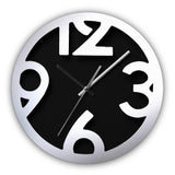 Alunimium Chunky Digits Wall Clock (Silver & Black)