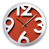 Alunimium Chunky Digits Wall Clock (Silver & Orange)