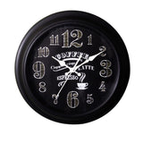 Classic Decorative Coffee Lover Wall Clock (Black)