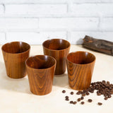 Conical Wooden Tea & Coffee Cup Set (250 ml) (Pack of 4)