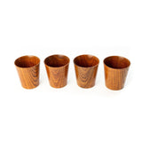 Conical Wooden Tea & Coffee Cup Set (250 ml) (Pack of 4)