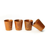 Conical Wooden Tea & Coffee Cup Set (250 ml) (Pack of 4)