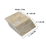 Designer Cream Moon Marble Tile 12 Coaster Set (Square)
