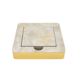 Designer Cream Moon Marble Tile 6 Coaster Set with Holder (Square)