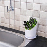 Cutlery Drainer & Organizer Kitchen Set (White and Green)