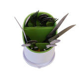 Cutlery Drainer & Organizer Kitchen Set (White and Green)