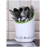 Cutlery Drainer & Organizer Kitchen Set (White and Green)