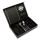 Enigma 24 Piece Stainless Steel Cutlery Set in Classy Gift Box (Black)