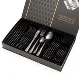 Enigma 24 Piece Stainless Steel Cutlery Set in Classy Gift Box (Black)