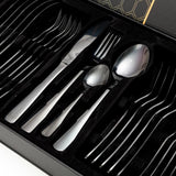 Enigma 24 Piece Stainless Steel Cutlery Set in Classy Gift Box (Black)