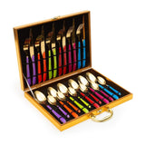 Magnifique 24 Piece Stainless Steel Cutlery Set in Classy Gift Box (Rainbow)