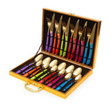 Magnifique 24 Piece Stainless Steel Cutlery Set in Classy Gift Box (Rainbow)