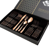 Enigma 24 Piece Stainless Steel Cutlery Set in Classy Gift Box (Rose Gold)