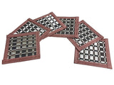 Natural Bamboo Coaster (Dark Brown & Silvery White) (Pack of 6)