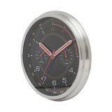 Aluminium Motor Sports Dashboard Wall Clock (Black & Silver)