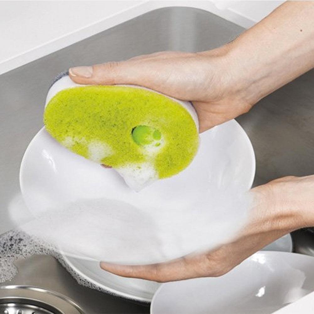 Dishwashing Scouring Sponge with Soap Dispensing Capsule (Set of 3)