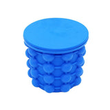 Silicone Double Chambered Ice Cube Maker Genie with 120 Ice Cube Storage (Blue)