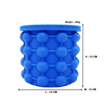 Silicone Double Chambered Ice Cube Maker Genie with 120 Ice Cube Storage (Blue)