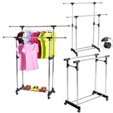 Stainless Steel Double Pole Telescopic Folding Clothes Drying Rack (30 Kilos Capacity)
