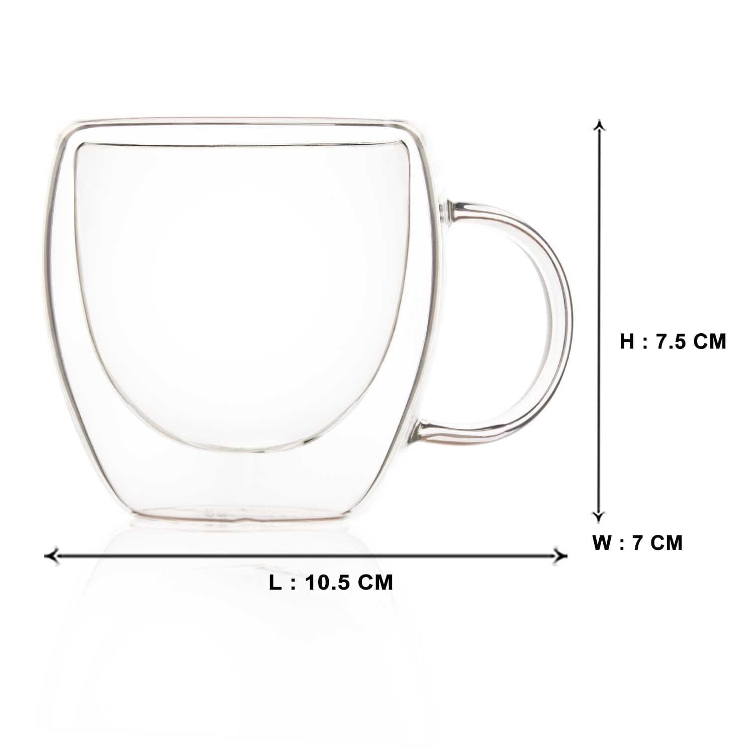 Double Wall Glass Culture Mugs (120 ml) (Pack of 4)