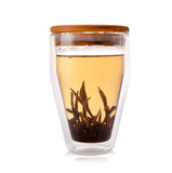 Double Wall Swag Glass with Bamboo Lid (300 ml) (Pack of 4)